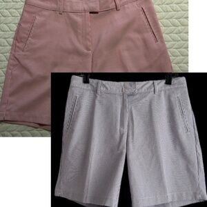 Set of 2 Lady Hagen Essentials Shorts, Size 6 - Pink/White & Blue/White